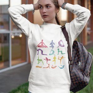 Yoga Theme Crewneck Sweatshirt